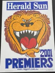 AFL BRISBANE LIONS 2001 PREMIERS WEG BLACK JONATHAN BROWN RICH NEALE