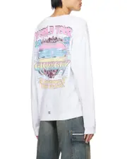 Plain knitted long-sleeved T-shirt XXL white