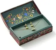 [Harry Potter] Quidditch Gift Box with Cute Golden Snitch Necklace & Earrings, One Size, Zinc, No Gemstone