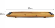 Long Acacia Cerve Board Serving Cutting Board Platter W/ Handle & Stand 80x20cm
