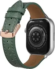 Leather Watch Strap for Women Slim fit Watch Band Compatible with Apple Watch 1, 2, 3, 4, 5, 6, 7, 8, 9 Series iWatch Band 42mm/44mm/45mm/49mm,38mm/40mm/41mm