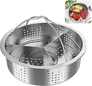 Stainless Steel Steam Basket Rack with Divider, Vegetable Steamer Separator Cooker Pressure Steamer and Set Insert
