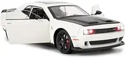 1/24 Dodge Challenger SRT Hellcat Car Model, Collectible Diecast Model Car with Lights and Sounds, Pull Back Car Toy for Adults Children Birthday Gifts Decoration (White)