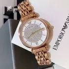 NWT Emporio Armani AR11244 Women's Two-Hand Rose Gold-Tone Stainless Steel Watch
