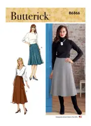 Butterick Sewing Pattern B6866 Misses Skirt 2 Lengths Sash Sizes 16-24 FF UNCUT