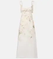 [Zimmermann] Zimmermann Balance floral linen midi dress AU 8 white