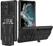 [THMEIRA] Samsung Galaxy S23 Ultra Wallet Case with Card Holder, Kickstand, Military Grade Full Body Shockproof Case for Galaxy S23 Ultra 6.8''