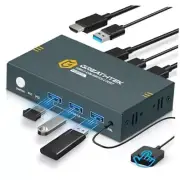 KVM Switch 2 Port HDMI, 4K@60Hz KVM Switch 1 Monitors 2 Computers USB3.0 4K60Hz