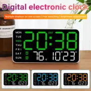 1X Digital Wall Clock Wall Time Temperature Date Week Display Electronic Display
