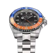 Oceaneva Men's Deep Marine Explorer GMT Automatic with Seiko NH34 Movement Black