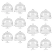 12 Pcs Dollhouse Cake Display Mini Stand with Dome Plate Simulation Holder