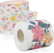 Garneck Elegant Flower Pattern Toilet Paper Rolls 2 Rolls Soft Practical Bulk for Settings