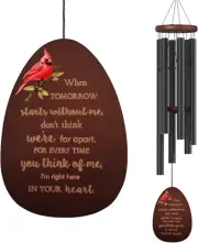 Cardinal Wind Chimes, Memorial Wind Chimes for Sympathy and Bereavement