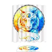 Inner Balance Oriental Sun Moon Tiger Shower Curtain