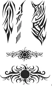 Temporary Tattoos,Flame Pattern HC-HC-594,Flame Tattoos,Real Tattoo Look,Resilience,Water-Resistant,Lasts 1-2 Weeks,18 x 11 cm