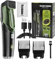 Vacuum Beard Shaver, Vacuum Trimmer For Men, IPX6 Waterproof Beard Clipper With 2 Combs, Portable Razor, Rechargeable Beard Shaver For Mustache, Sideburns, Facial Hair