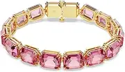 [Swarovski] Millenia necklace, Octagon cut, Pink, Gold-tone plated