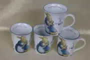 BEATRIX POTTER PETER BUNNY RABBIT EASTER SPRING COFFEE TEA MUGS -NEW- S/4 - #G