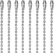 CleverDelights 2.4mm Silver Ball Chain Necklaces - 100 Pack - 24 Inch Length - Dog Tag Craft Jewelry Strong Iron Chains, 24 Inch, Iron, No Gemstone