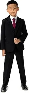 [Spring Notion] Boys' Formal Dress Suit Set 14 Black Suit Burgundy Tie