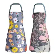 Apron for Women with Pockets, Adjustable Waterproof Floral Chef Aprons for 2
