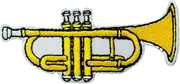 Trumpet Patch, Music Patch, Electric Guitar Patch Embroidered Iron on Sew on Patch Badge for Clothes etc. 9x3.5 cm