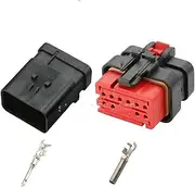 5Pcs/lot 12Pin Waterproof Male Female Connector Compatible with Excavator Camshaft Sensor Engine Injector 776437-1 776438-1 776533-1 (Color : Male Female Set, Size : 50 Sets)