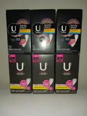 LOT (6) U BY KOTEX BARELY THERE REGULAR EVERYDAY THIN LINERS - 50 COUNT/BOX