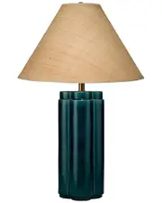 Jamie Young Allister Ceramic Table Lamp with Raffia Shade