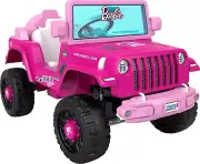 Power Wheels Barbie Jeep Wrangler Toddler Ride-On Toy with Driving Sounds, Multi