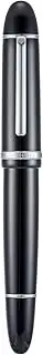 Jinhao X159 Black Acrylic Fountain Pen, Size 8 Extra Fine Nib Silver Trim Classic Design Smooth Writing Pen with Converter