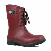 LADIES BOGS AMANDA PLUSH BURGUNDY WARM INSULATED WELLINGTON MUCK BOOTS SIZE