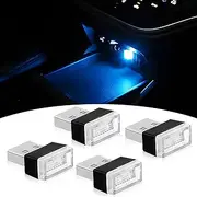 Bestmoy 4 PCS USB LED Light, Automotive Interior Atmosphere Lamp, Car Mini USB Night Lights Decorative Light, Cool Car Interior Accessories Light for USB Interface(Blue) (Blue Light)