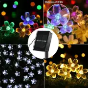 10/200 LED Solar Power Flower Fairy Garden Lights String Peach Cherry blossoms