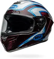 Bell Race Star DLX Flex Xenon, full face helmet , color: Black/White/Light Blue/Red , size: S