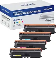 TN431 Compatible Replacement for Brother TN-431 TN433 TN-433 TN436 TN-436 Toner Cartridges for Brother HL-L8260CDW HL-L8360CDW MFC-L8610CDW MFC-L8900CDW MFC-L8690CDW Printer 4 Pack