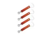 4x Cuisena Can & Bottle Cap Opener w Wooden Handle Home Kitchen Utensil Brown
