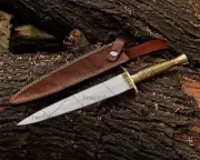 FAIRBAIRN SKYES BRITISH ARMY COMMANDO KNIFE 2ND PATTERN BRASS HANDLE WITH SHEATH