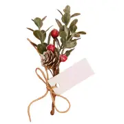 Christmas Party Supplies Rustic Red Berry Sprig Place Card Holders 6Pk Tableware