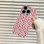 Floral Pattern Case for iPhone 13 Mini - Stylish Red Flower Design, Slim Film Protective Cover, Durable Soft Shell Case for Women, Vibrant Colors, Full Body Protection