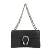[Gucci] Gucci-Black Grained Leather Dionysus Shoulder Bag-Donna OS OS