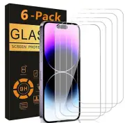 6Pcs Tempered Glass Screen Protector For iPhone 15 14 13 12 11 Pro Max X XS XR 8