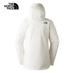 【The North Face 官方旗艦】北面女款白色防水透氣保暖連帽三合一外套｜5AY1KO2(內搭羽絨款)