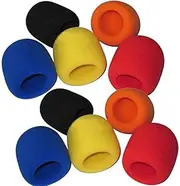 E Support Colors Handheld Stage Microphone Windscreen Foam Mic Cover Karaoke DJ Pack of 10