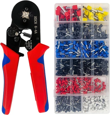 HSC8 6-4 0.25-6Mm² AWG23-10 Self Adjusting Ratcheting Ferrule Crimper Plier Crim