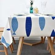 Heavy Duty Vinyl Oilcloth Tablecloth PVC Waterproof Plastic Wipeable Spillproof Peva Tablecloth for Spring Outdoor Camping Picnic Oblong 54x84 Inch
