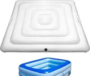 4.4FT Inflatable Hot Tub Cover Square - Waterproof Foldable Energy Saving Spa Cover Inflatable Lid with Inflation and Deflation Valve Sun Protection