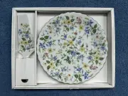 VintageFloral Round Cake Plate And Server Andrea By Sadek Japan Fine Porcelain