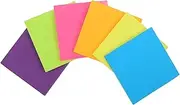 ERINGOGO 6pcs Colorful Notes Pad Self Stick Fluorescent Tabs for Students for Office Classroom and Home Use for Reminders and Quick Notes Smooth Writing Surface