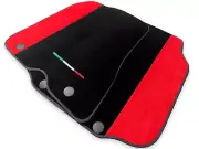 Genuine Red Alcantara Floor Mats For Ferrari 812 Superfast Black Carpet (for: Ferrari)